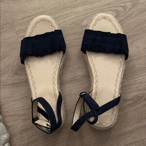 Crown and Ivy navy blue platform espadrilles